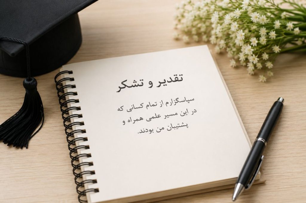 متن تقدیر و تشکر پایان نامه کارشناسی ارشد